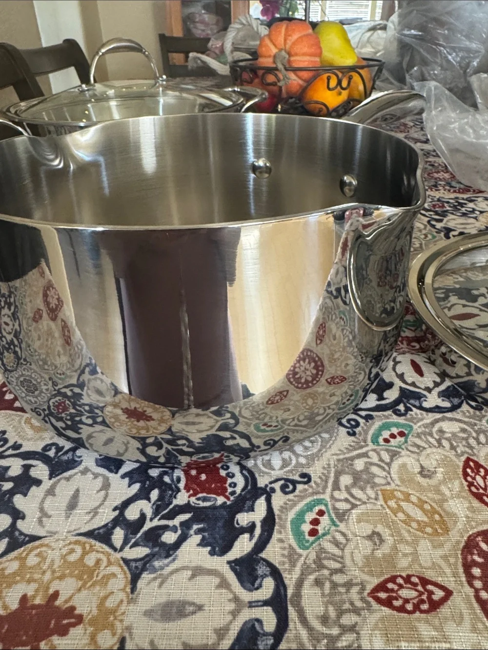 Princess House triply Polished Stainless Steel Saucepan with Glass Lid - Silver